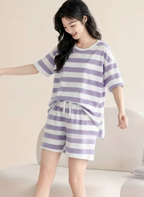 Purple_And_White_Striped_Cotton_Pajama_Set_-_Comfortable_Loungewear_For_Women