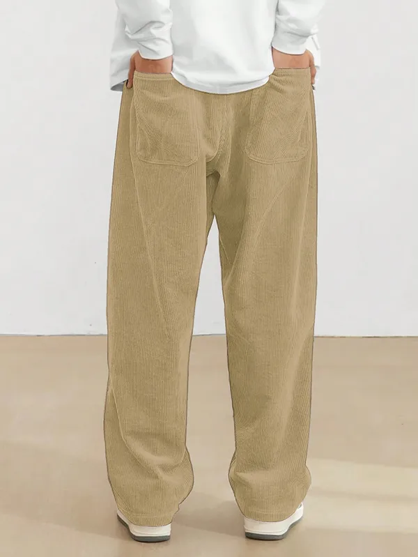 Mens_Beige_Corduroy_Wide_Leg_Pants_With_Elastic_Waist