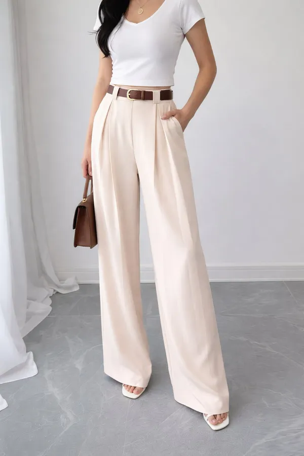 High-Waisted_Wide_Leg_Pleated_Trousers_-_Beige