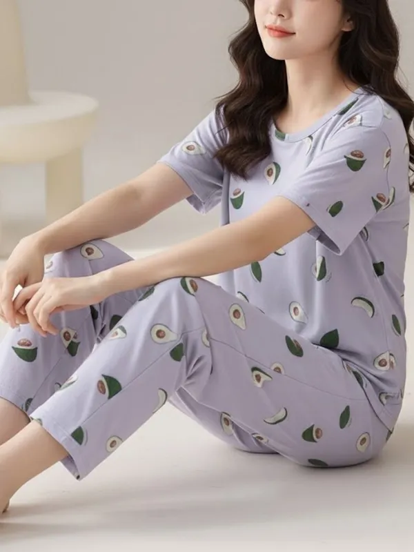 Avocado_Print_Cotton_Pajama_Set_-_Lavender_Purple