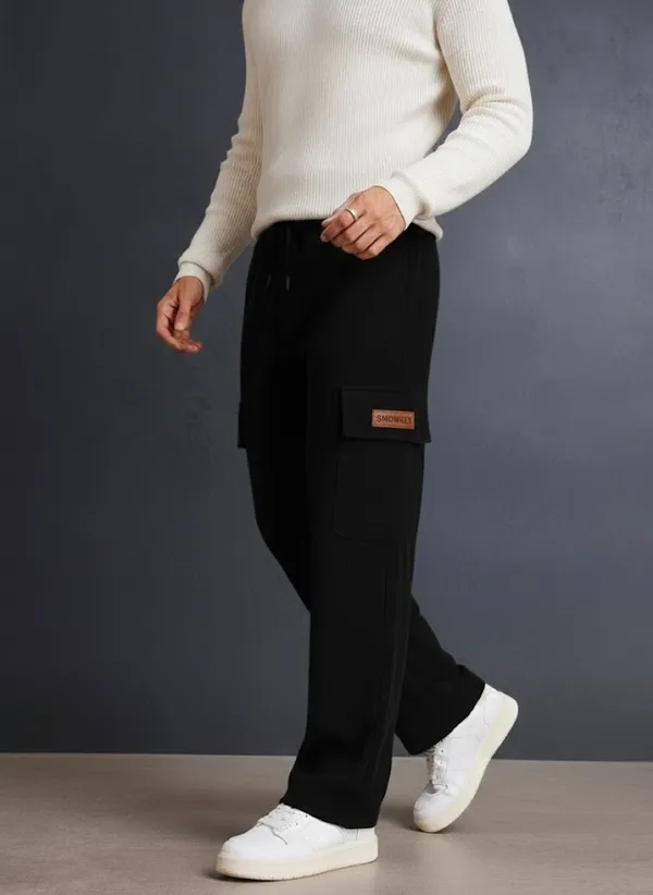 Mens_Black_Cargo_Pants_With_Drawstring_Waist_And_Side_Pockets
