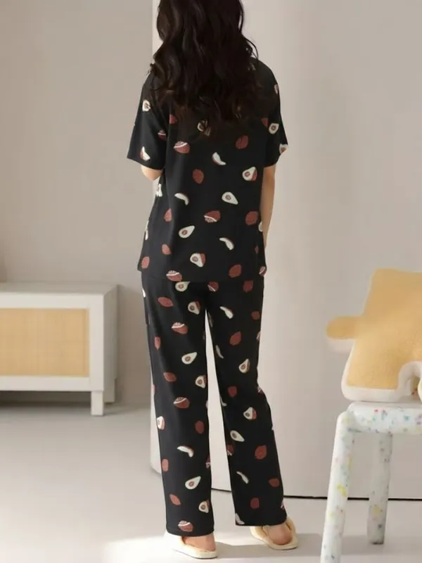 Black_Avocado_Print_Pajama_Set_-_Comfortable_Sleepwear_For_Women