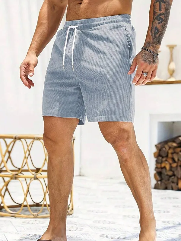 Mens_Light_Blue_Corduroy_Shorts_With_Elastic_Waist_And_Drawstring