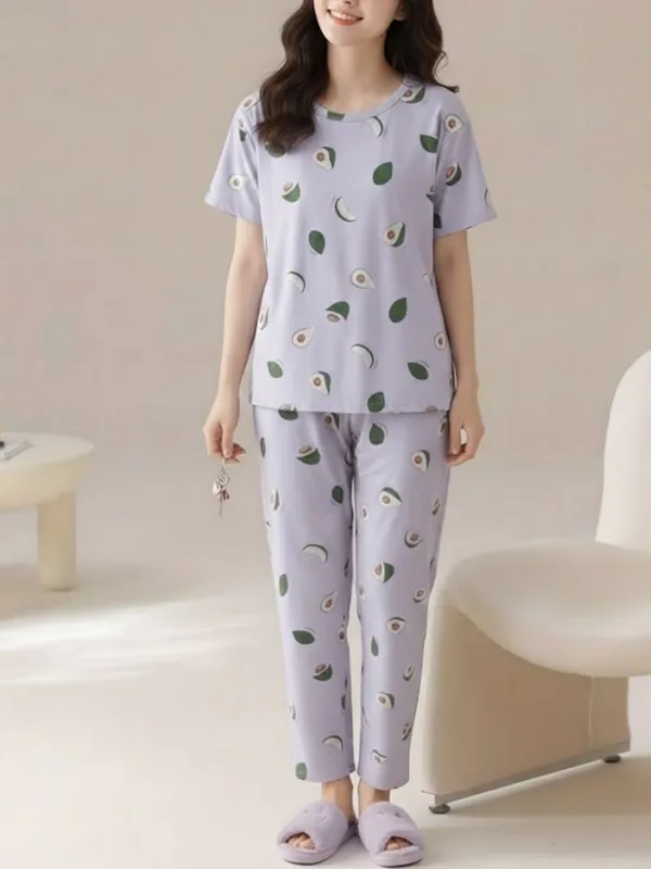 Avocado_Print_Cotton_Pajama_Set_-_Lavender_Purple