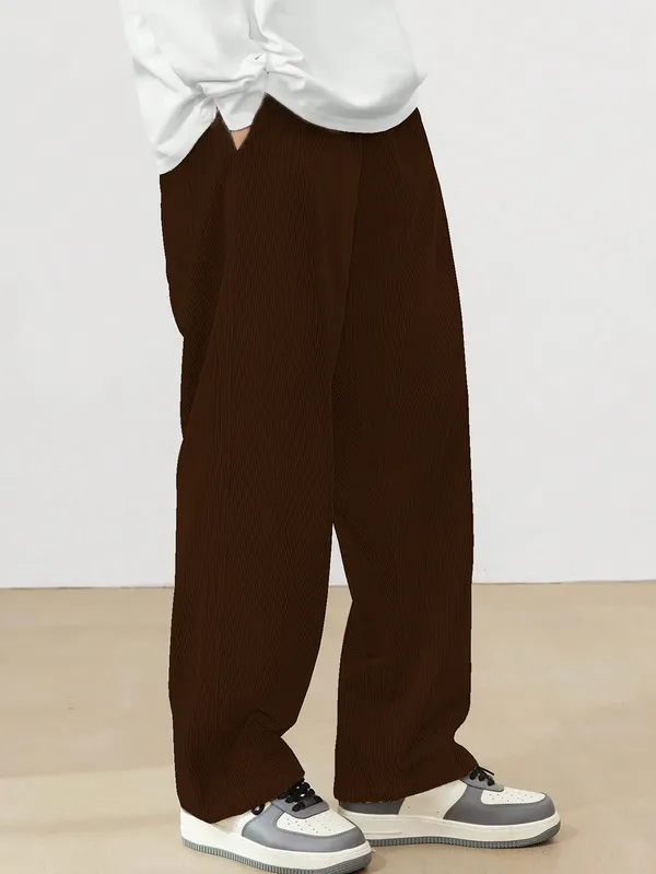 Mens_Solid_Brown_Wide-Leg_Corduroy_Pants