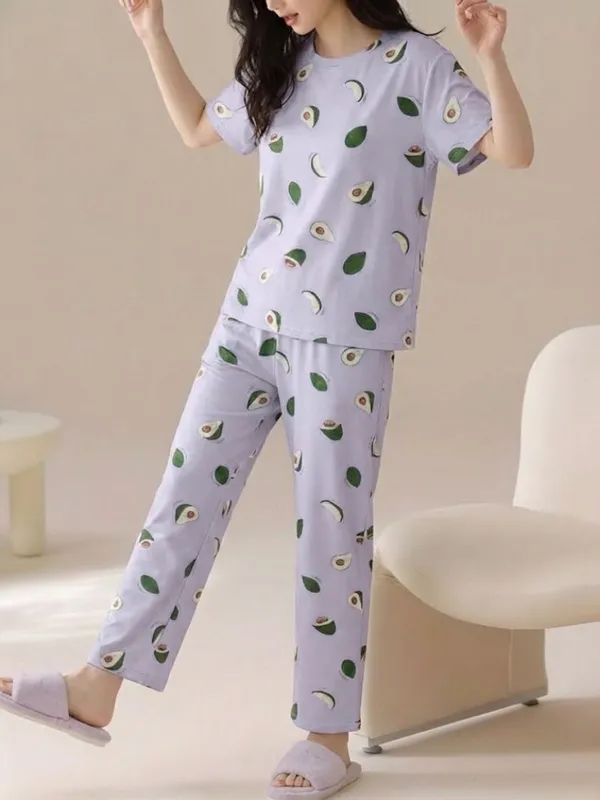 Avocado_Print_Cotton_Pajama_Set_-_Lavender_Purple