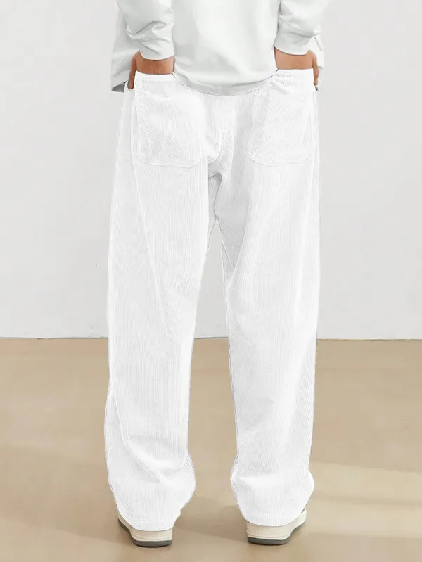 Mens_White_Corduroy_Relaxed_Fit_Cargo_Pants