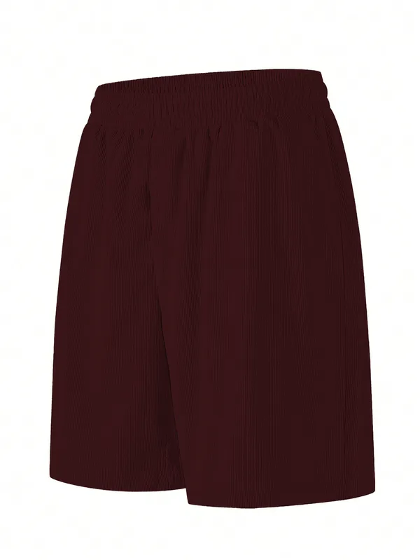 Mens_Drawstring_Casual_Shorts_-_Burgundy/Maroon