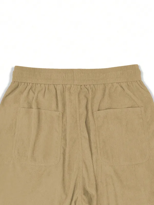 Mens_Beige_Corduroy_Wide_Leg_Pants_With_Elastic_Waist