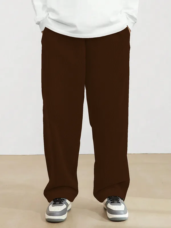 Mens_Solid_Brown_Wide-Leg_Corduroy_Pants