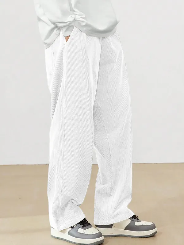Mens_White_Corduroy_Relaxed_Fit_Cargo_Pants
