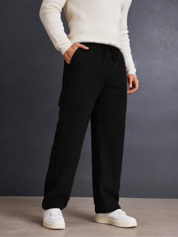 Mens_Black_Cargo_Pants_With_Drawstring_Waist_And_Side_Pockets