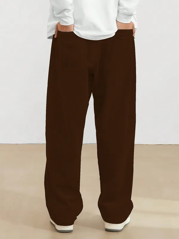Mens_Solid_Brown_Wide-Leg_Corduroy_Pants