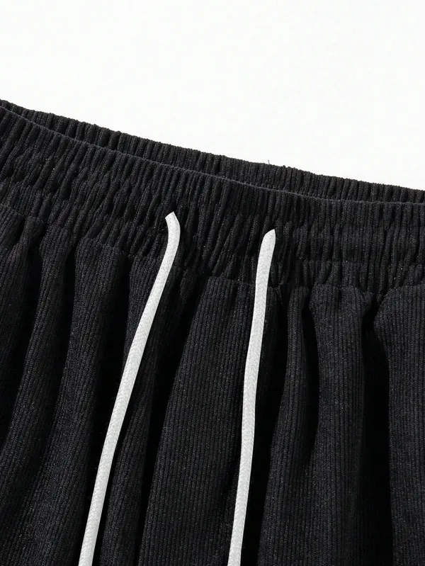 Mens_Black_Corduroy_Swim_Shorts_With_White_Drawstring
