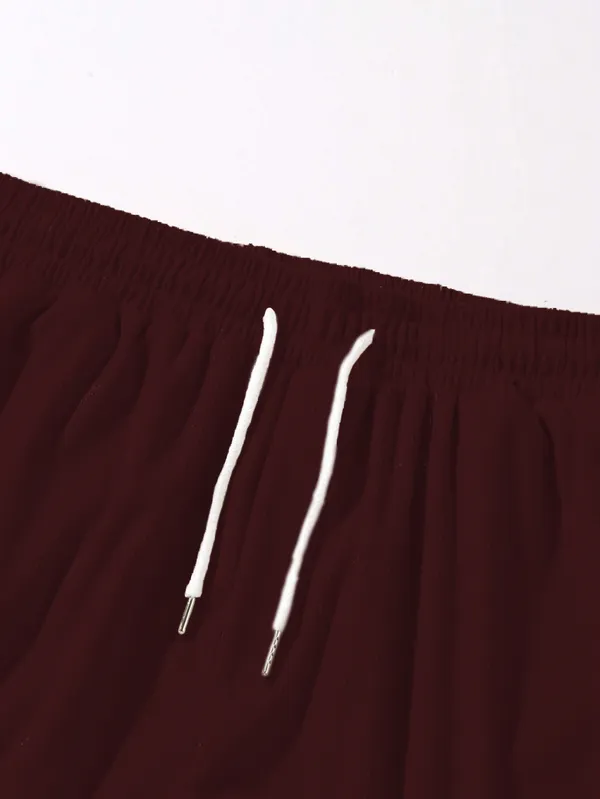 Mens_Drawstring_Casual_Shorts_-_Burgundy/Maroon