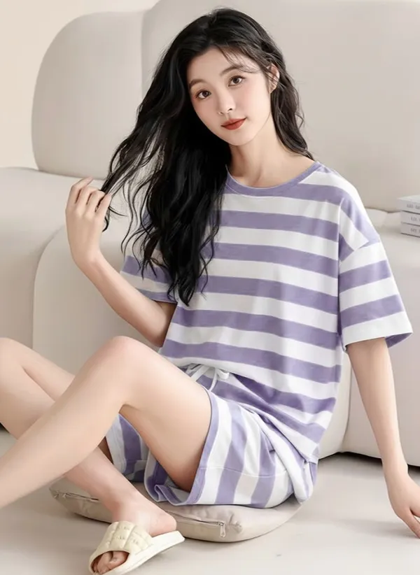 Purple_And_White_Striped_Cotton_Pajama_Set_-_Comfortable_Loungewear_For_Women