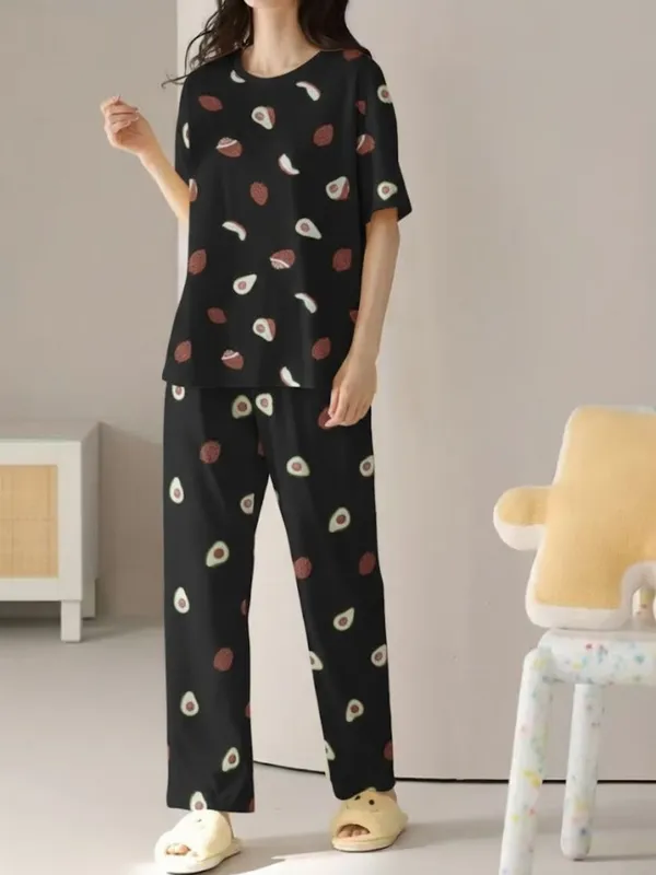 Black_Avocado_Print_Pajama_Set_-_Comfortable_Sleepwear_For_Women