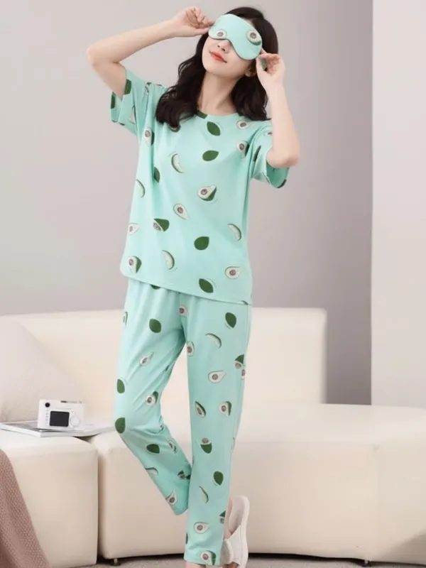Avocado_Print_Mint_Green_Pajama_Set_For_Women_-_Comfortable_Cotton_Sleepwear