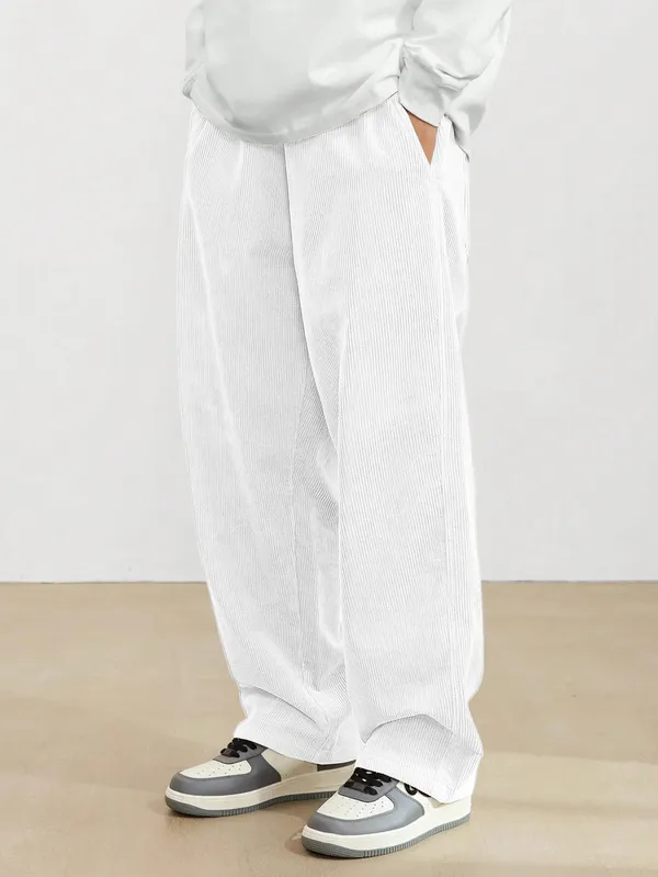 Mens_White_Corduroy_Relaxed_Fit_Cargo_Pants
