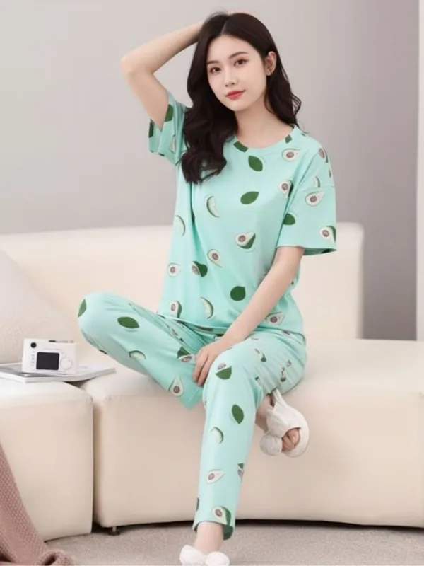 Avocado_Print_Mint_Green_Pajama_Set_For_Women_-_Comfortable_Cotton_Sleepwear