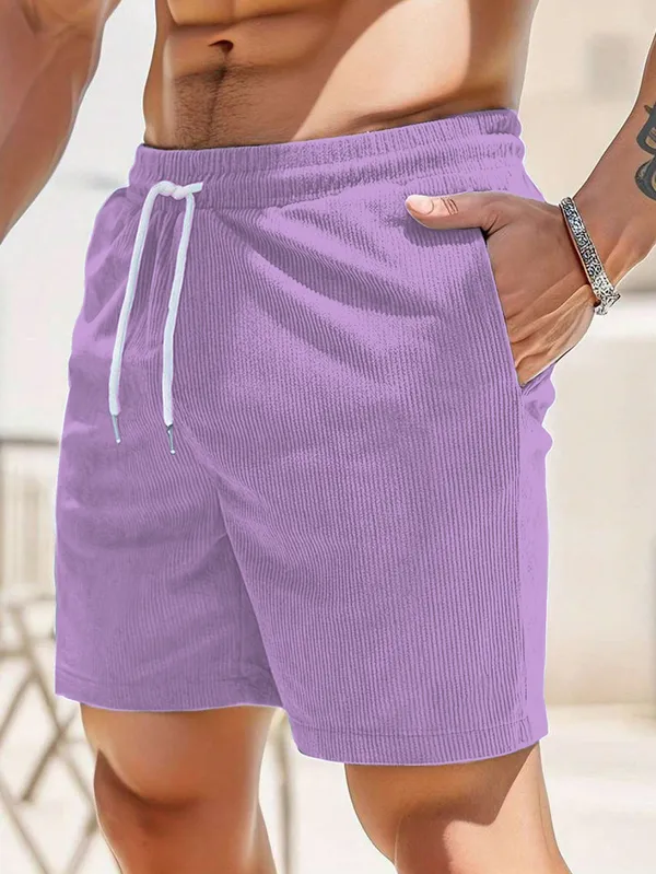 Mens_Purple_Casual_Shorts_With_Pockets