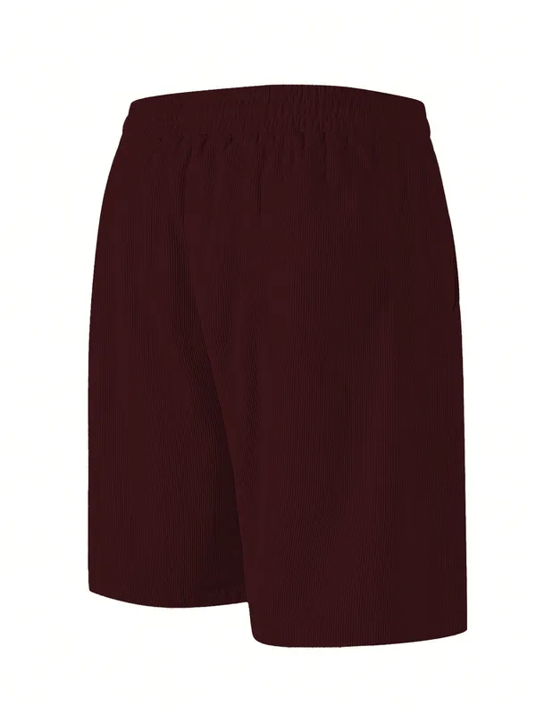 Mens_Drawstring_Casual_Shorts_-_Burgundy/Maroon