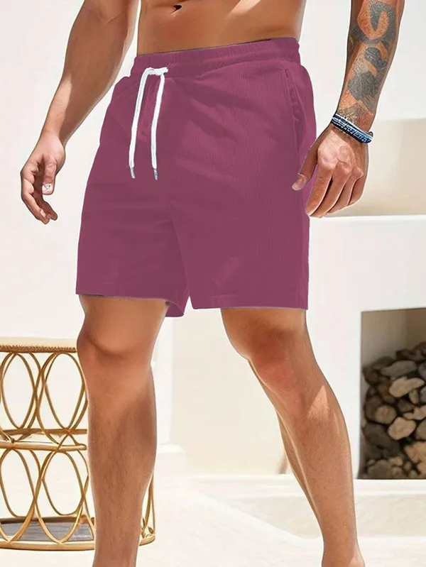 Mens_Purple_Drawstring_Swim_Shorts_With_Pockets