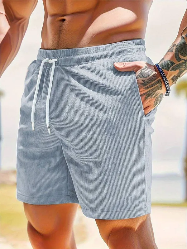 Mens_Light_Blue_Corduroy_Shorts_With_Elastic_Waist_And_Drawstring
