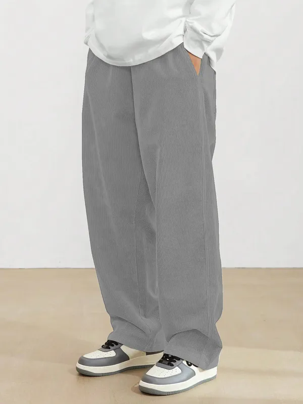 Grey_Drawstring_Waist_Casual_Lounge_Pants