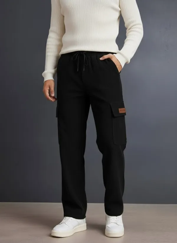 Mens_Black_Cargo_Pants_With_Drawstring_Waist_And_Side_Pockets