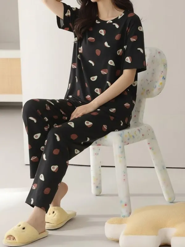 Black_Avocado_Print_Pajama_Set_-_Comfortable_Sleepwear_For_Women