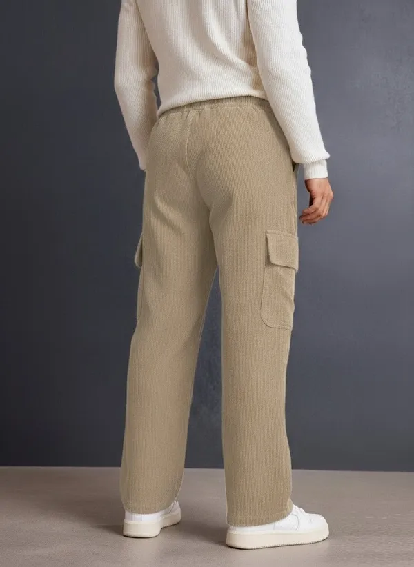 Beige_Corduroy_Cargo_Pants_With_Drawstring_Waist_And_Utility_Pockets