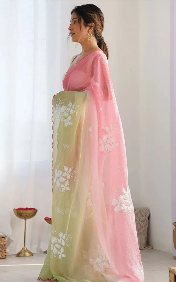 Stylish_Dual_Tone_Jimmy_Chhu_Saree_with_Scallop_Border