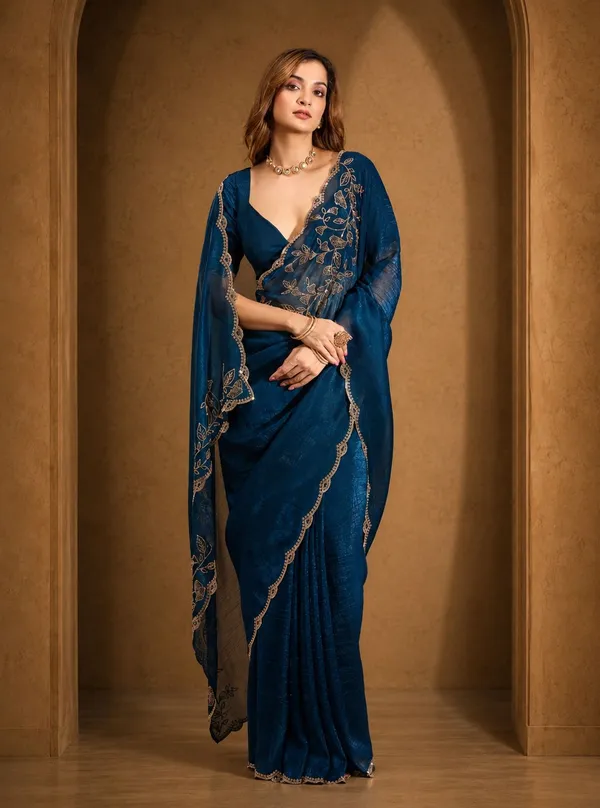 Elevate_your_ethnic_wardrobe_with_this_stunning_Navy_Blue_Designer_Saree_crafted_for_timeless_elegance._Featuring_delicate_floral_embroidery_work_on_the_border_and_pallu,_this_saree_blends_grace_with_modern_sophistication._The_rich_texture_and_shimmering_finish_add_a_luxurious_charm,_making_it_perfect_for_weddings,_festive_occasions,_parties,_and_special_celebrations._Paired_with_a_stylish_matching_blouse,_this_saree_gives_a_classy_and_graceful_look_effortlessly._