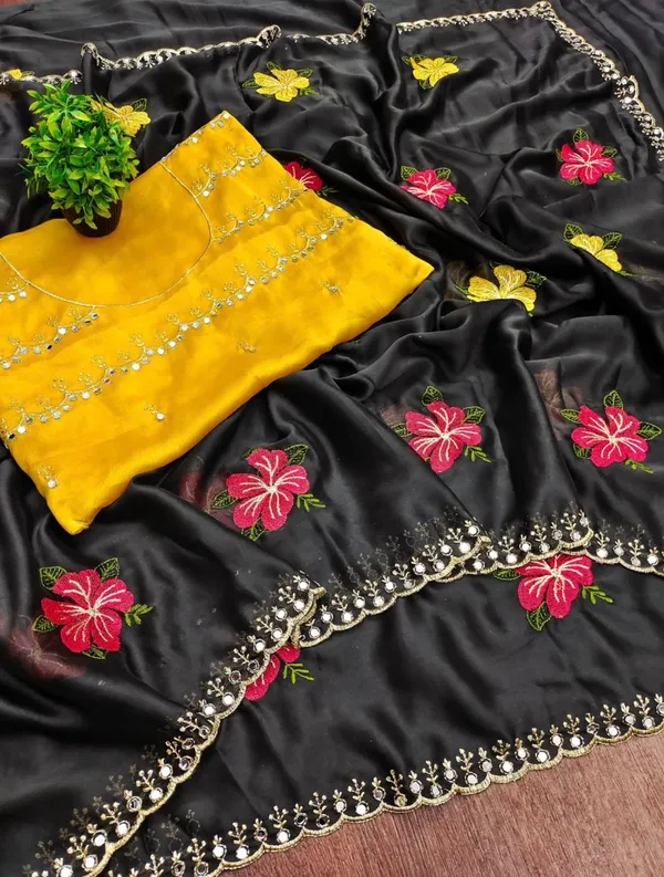 Cream_Rangoli_Fabric_Saree_with_Pink_&_Yellow_Floral_Embroidery