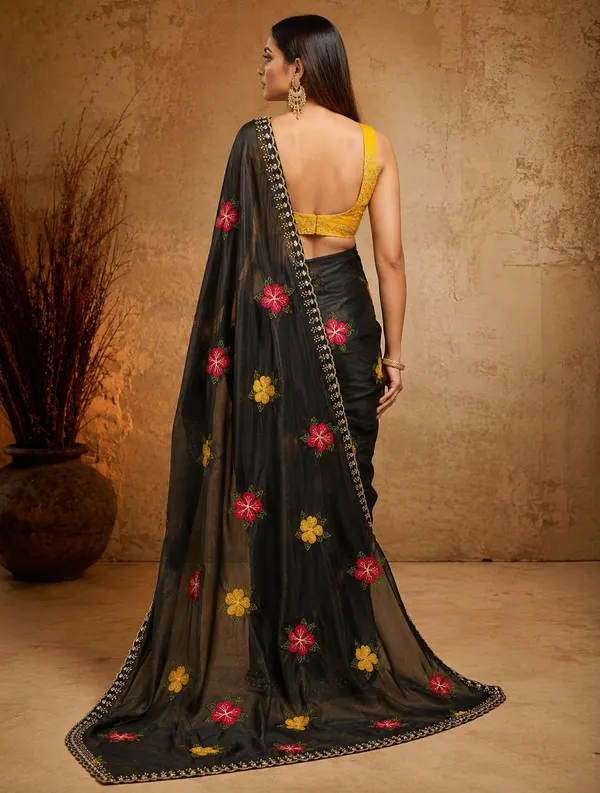 Cream_Rangoli_Fabric_Saree_with_Pink_&_Yellow_Floral_Embroidery