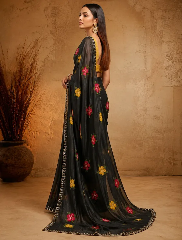 Cream_Rangoli_Fabric_Saree_with_Pink_&_Yellow_Floral_Embroidery