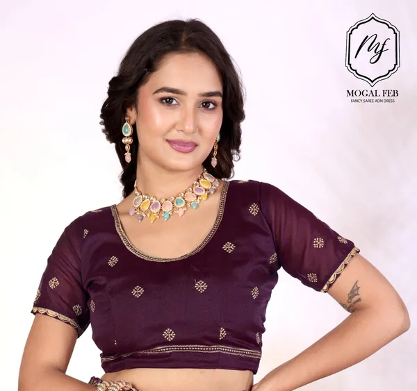 Deep_Plum_Georgette_Saree_with_Gold_Zari_&_Scallop_Border