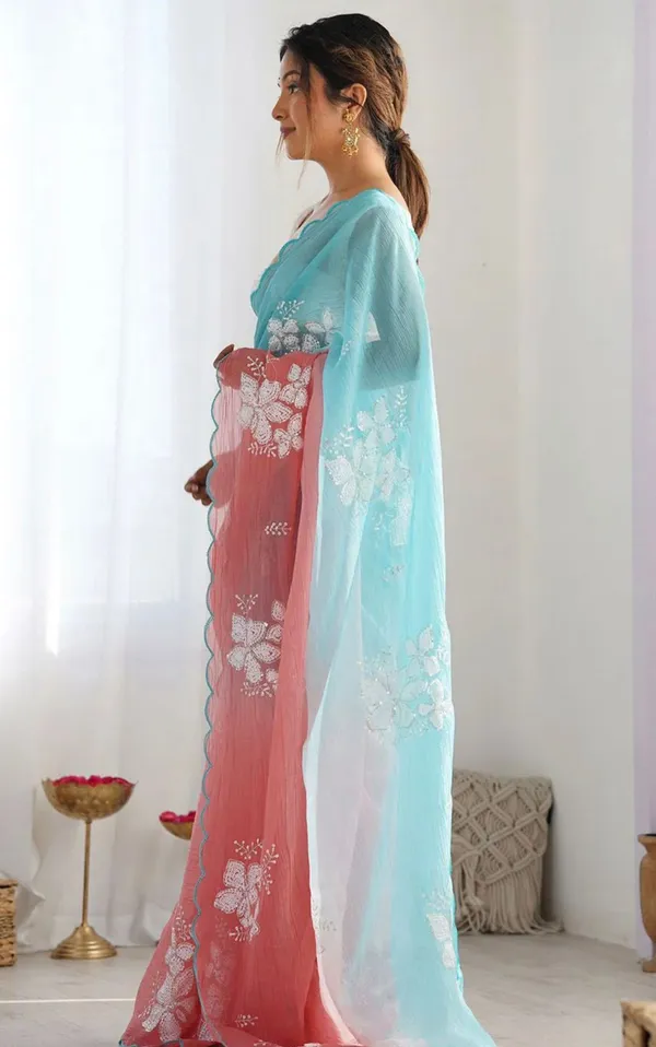 Stylish_Dual_Tone_Jimmy_Chhu_Saree_with_Scallop_Border