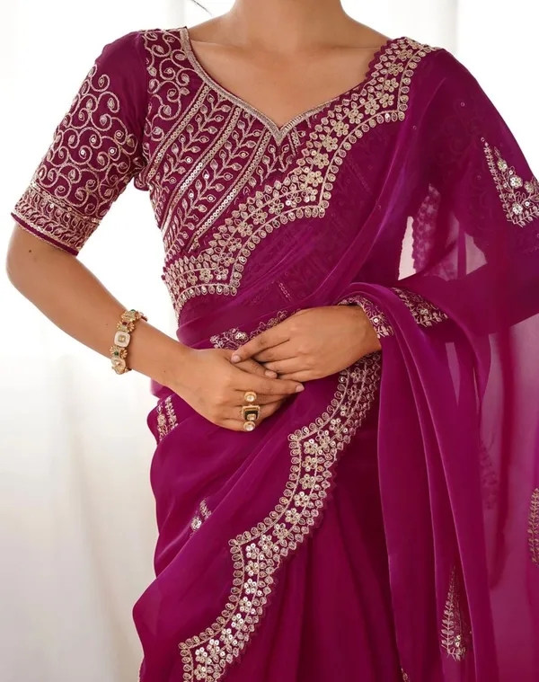 Elegant_Dark_Pink_Organza_Saree_with_Heavy_Embroidered_Blouse_✨