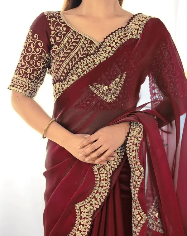 Elegant_Maroon_Organza_Saree_with_Heavy_Embroidered_Blouse_✨