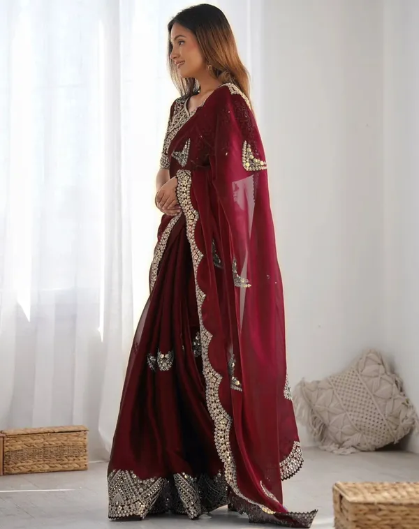 Elegant_Maroon_Organza_Saree_with_Heavy_Embroidered_Blouse_✨