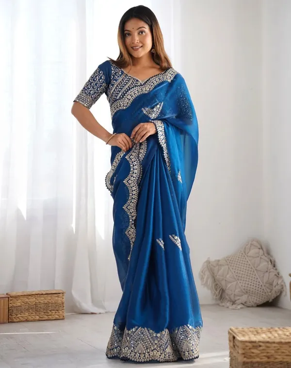 Elegant_Petrol_Organza_Saree_with_Heavy_Embroidered_Blouse_✨
