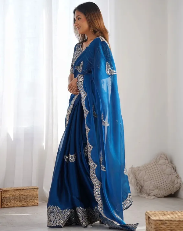Elegant_Petrol_Organza_Saree_with_Heavy_Embroidered_Blouse_✨