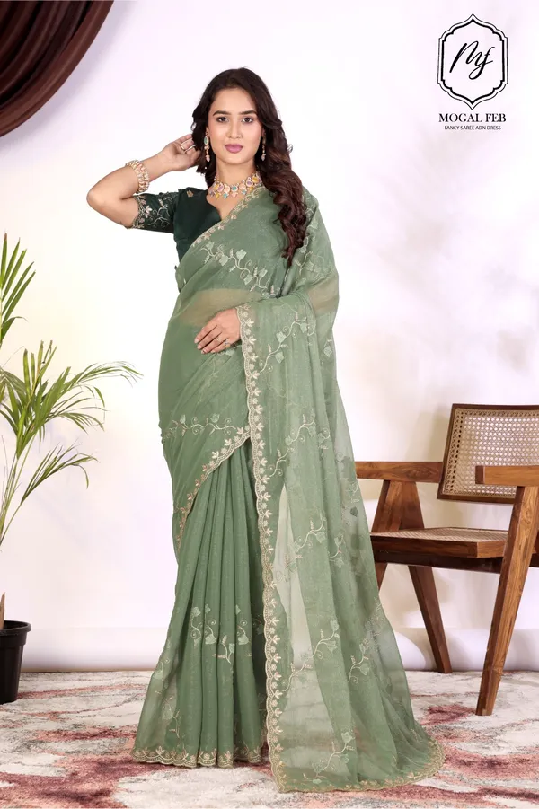 Elegant_Sage_Green_Embroidered_Organza_Saree