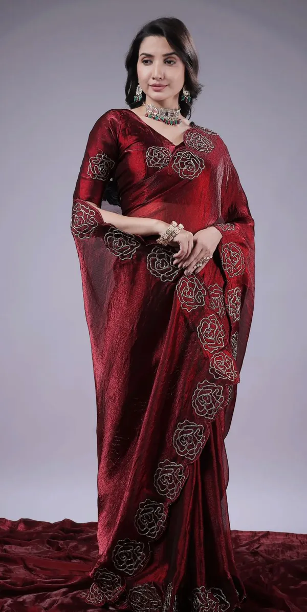 MOST_ELEGNAT_MAROON_COLOUR_EMBRODIERY_SAREE