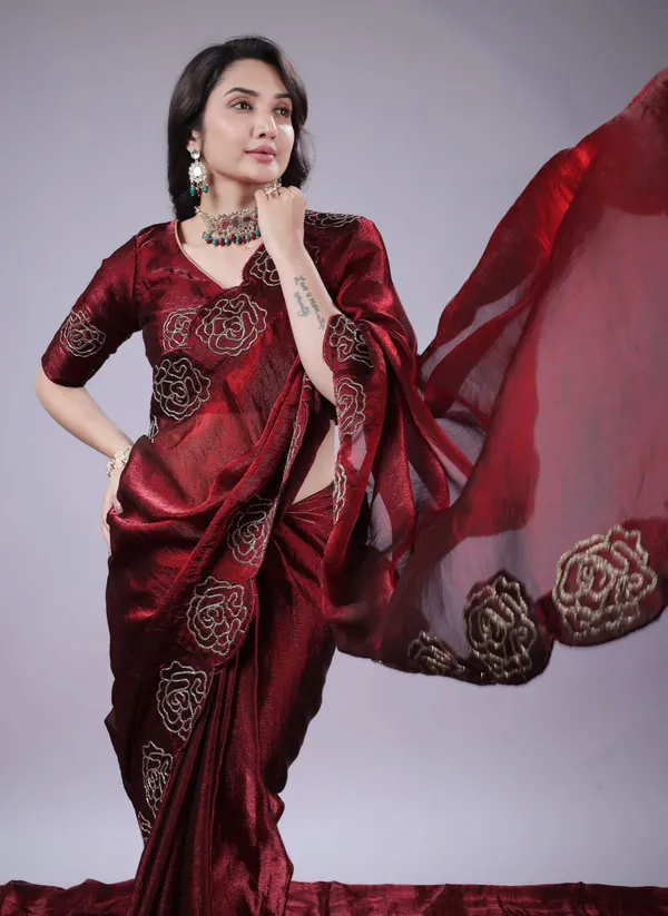 MOST_ELEGNAT_MAROON_COLOUR_EMBRODIERY_SAREE