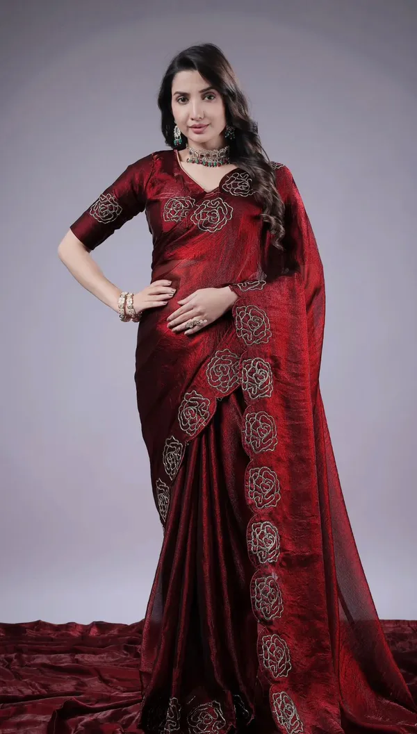 MOST_ELEGNAT_MAROON_COLOUR_EMBRODIERY_SAREE