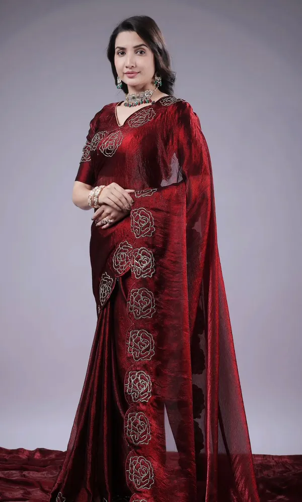 MOST_ELEGNAT_MAROON_COLOUR_EMBRODIERY_SAREE