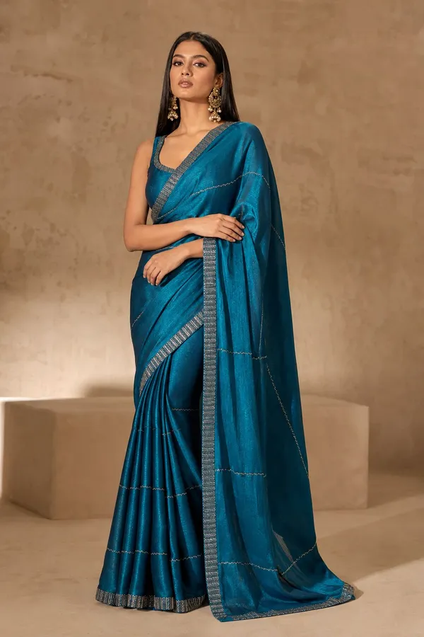 MOST_TRENDING_TEAL_BLUE_COLOUR_SAREE